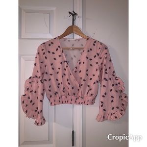 Cropped ‘goodnight macaroon my blouse